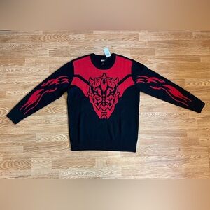 NWT Hot Topic Our Universe Star Wars Darth Maul Red Black Sweater Medium